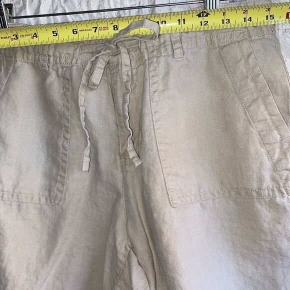 LIZ CLAIBORNE Liz wear khaki linen drawstring 4 pocket shorts - Picture 5 of 16